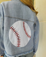 Load image into Gallery viewer, Denim sequin baseball jacket
