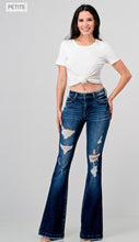 Load image into Gallery viewer, My girl jeans petite distressed mid rise flare
