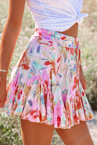 Water color flutter skirt