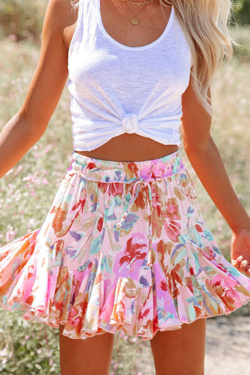 Water color flutter skirt