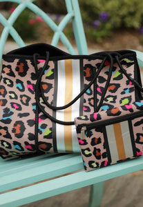 Splash of color neoprene tote bag