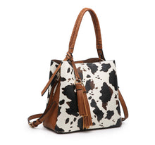 Load image into Gallery viewer, Olivia animal print contrast hobo
