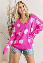 Load image into Gallery viewer, Fuchsia heart sweater
