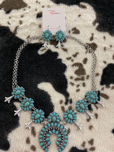 Western necklace and earrings set