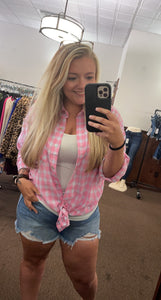Pretty in plaid summertime button up