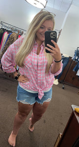 Pretty in plaid summertime button up