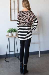 Leopard and stripe tunic